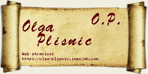 Olga Plisnić vizit kartica